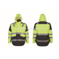 2015 hi vis workwear invierno moda mezclada de color reflexivo de seguridad en agua froof chaqueta en iso 20471: 2013